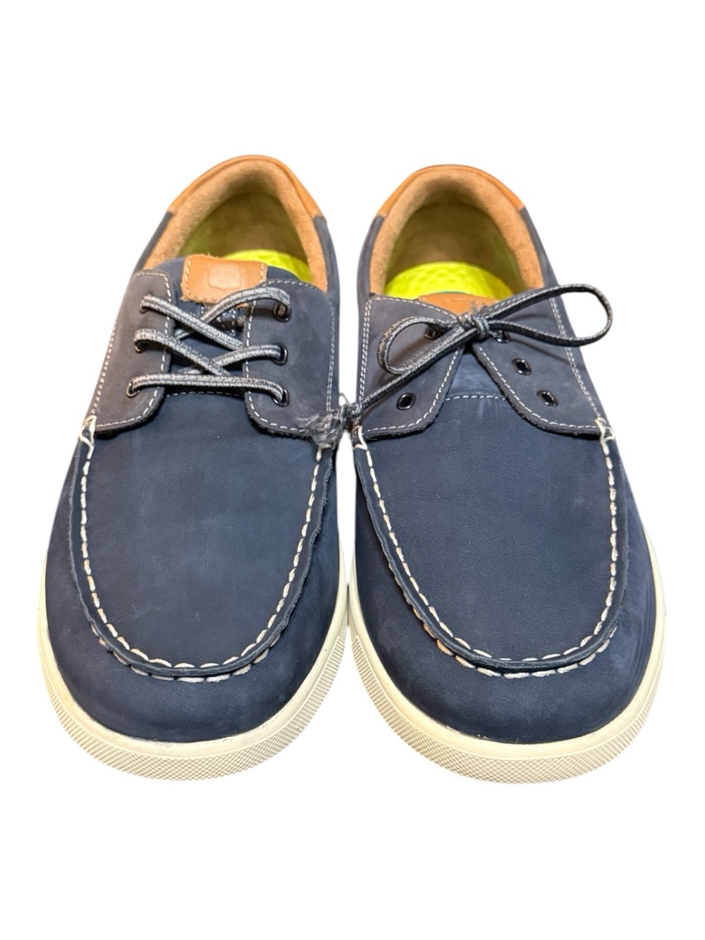 Florsheim Comfortech Leather Boat Shoes Men’s 10.5M Navy Casual Deck Shoes